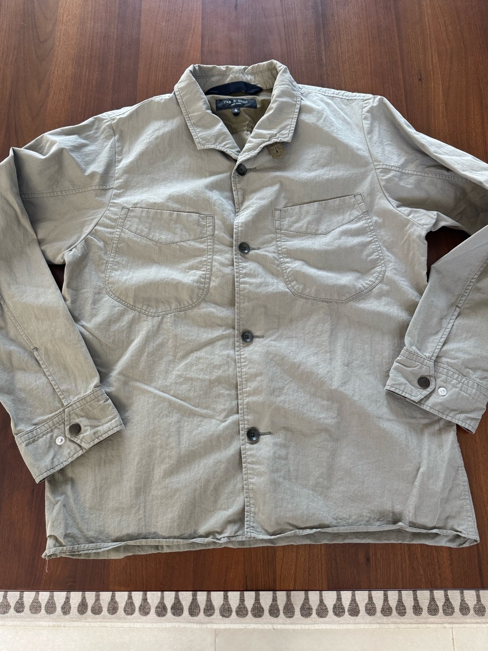 🌿 Rag & Bone Men’s Overshirt Chore Coat Utility Jacket — Olive/Dusty Grey XL